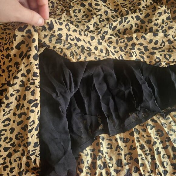 Baum Und Pferdgarten Womens 4 34 Amber Midi Dress Leopard Print Smocked Waist - Picture 11 of 14